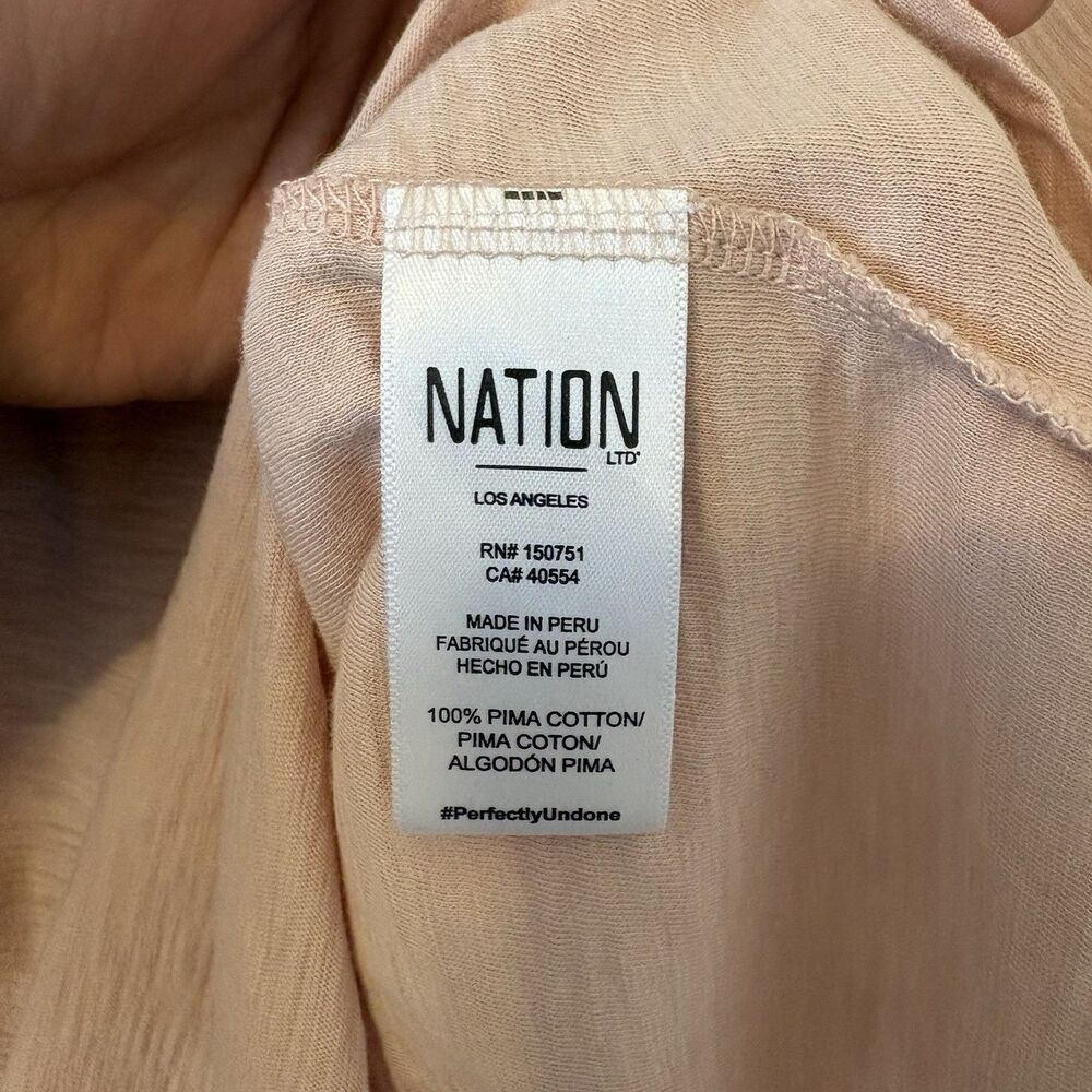 Nation LTD Puff Sleeve Pima Cotton Slub Long Sleeve Sz S - Picture 4 of 5